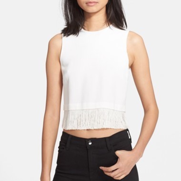 A.L.C. Tops - A.L.C. Kennedy White Crop Fringe Top size 2